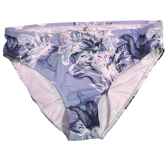 LIQUID  SWIMWEAR TANKINI SET BLUE/WHITE W/FLORAL PRINT SIZE M - Picture 7 of 12